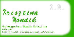 krisztina mondik business card